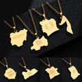 Fashion Selling African Map Pendant Necklaces Men& Women Stainless Steel Gold Color Africa Map Jewelry Gift