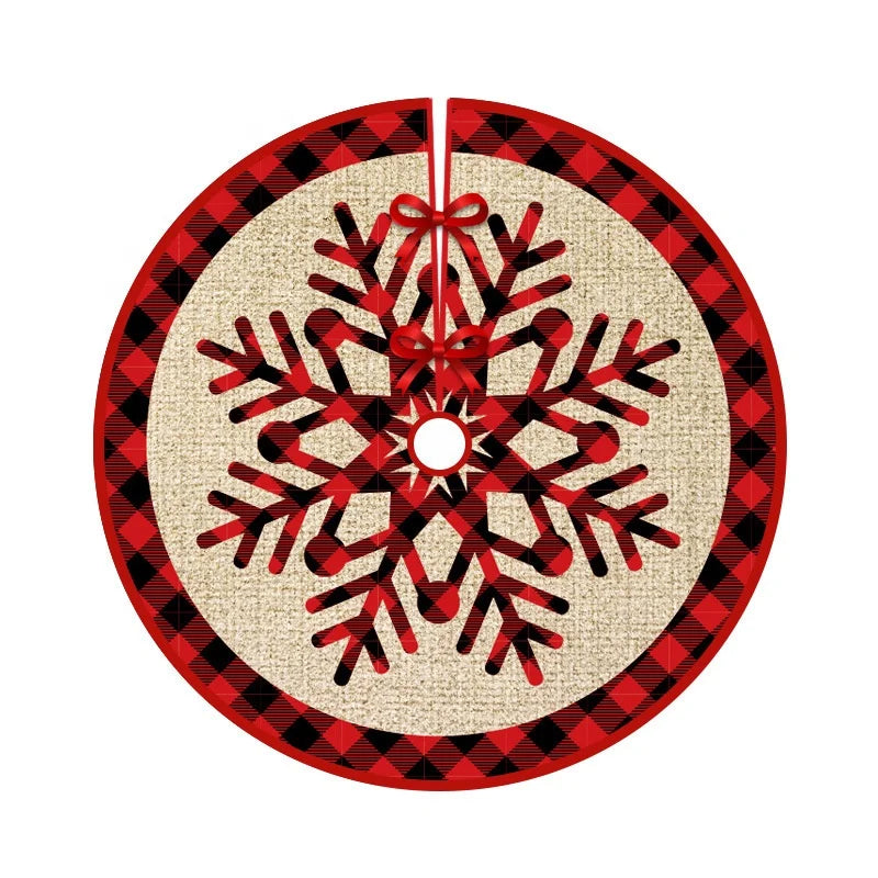 Cross-border New Christmas Tree Skirt Creative Beautiful Printed Bottom Decoration Tree Skirt Props