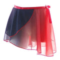 Women Lace-up Gradient Chiffon Wrap Skirt Ballet Dance Training Gymnastics Performance Asymmetric Miniskirt