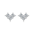 S925 Sterling Silver Moissanite Heart Shaped Earrings Classic Square Diamond Earrings Jewelry Wholesale