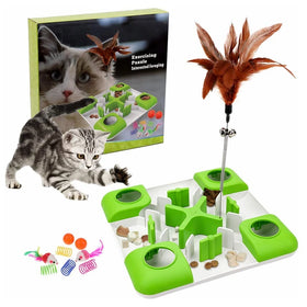 Hot Sale Interactive Cat Puzzle Feeder Treat Maze Toy Slow Feeder Cat Bowl Puzzle Toy for Entertainment Activities
