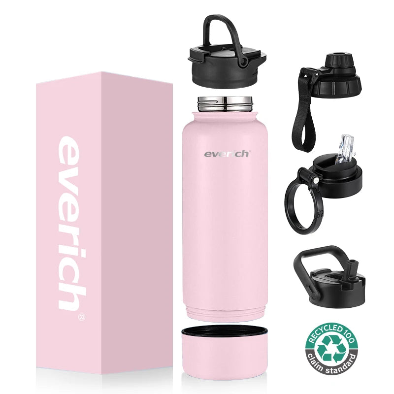 Classical Sublimation Blank Matte 32oz 40oz 64oz Insulated Vacuum Water Bottles Stainless Steel 1000ml Outdoor Cold Drink Bottle