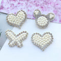 White Garment Accessory Sew on Diy Handmade Patch Nonwovens Rhinestone Pearl Patches