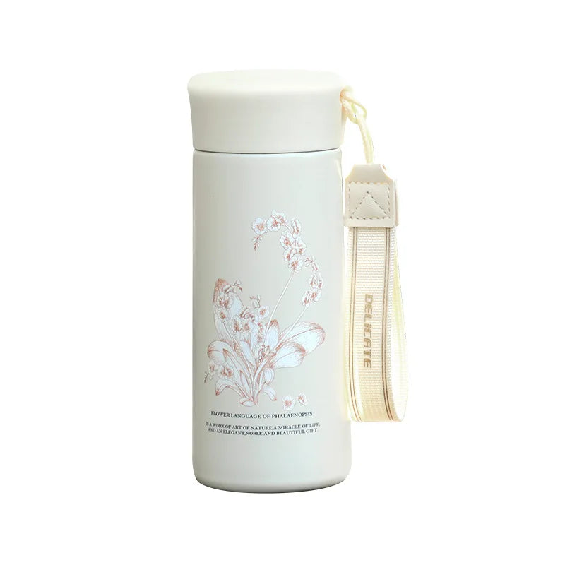 Mini Portable Gift Cup Car butterfly Orchid Thermos Cup Suspender Stainless Steel Creative Student School Mug 350ml Business Cup