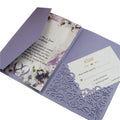 Colorful Purple Laser Cut Hollowed Thank You Card for Small Business Wedding Invitation Cards for Engagement