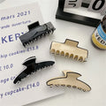 New Fashion Women Large Size Geometric Hair Claw Black Acetate Claw Clips for Thick Hair