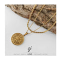 Carline in Stock Hip Hop 316L Stainless Steel Compass Pendant Plating 18K Gold Silver Compass Necklace Men