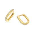 Simple Punk Pave CZ Zircon Huggies Hoop Earrings Charm European Women Piercing Jewelry Accessories