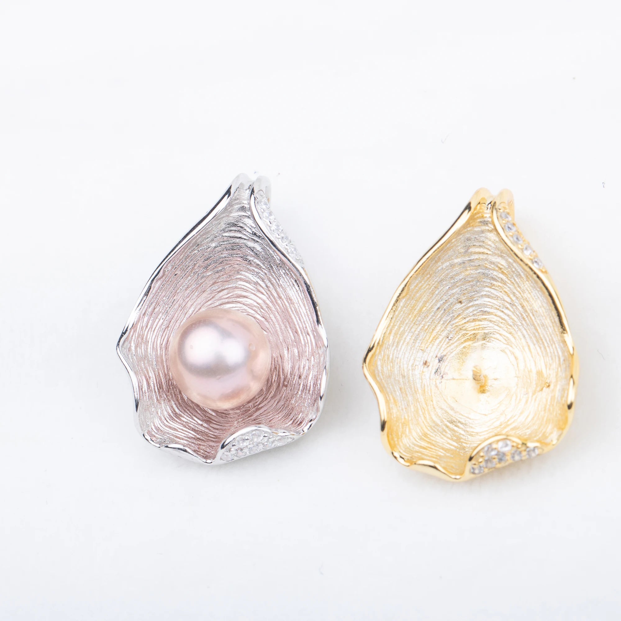 P010878 DIY 7-9mm Natural Freshwater Pearl Pendant Accessory 925 Sterling Silver Engagement Jewelry Necklace for Women