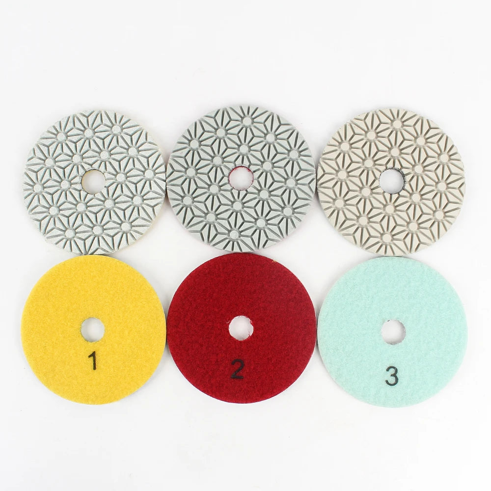 Raizi Tools-hot Sales Economy Star 4"/100mm 3 Step Stone Diamond Wet Polishing Pad Use for All Stone