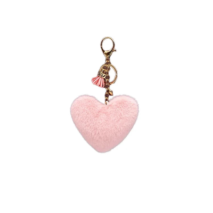 Multicolor Cartoon Pompom Plush Car Bag Pendant Furry Fluffy Puff Ball 8cm Faux Rabbit Fur Ball Pom Pom Keychain