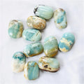 Wholesale Natural Blue Caribbean Calcite Palm Stone Crystal Healing Stones  for Decoration