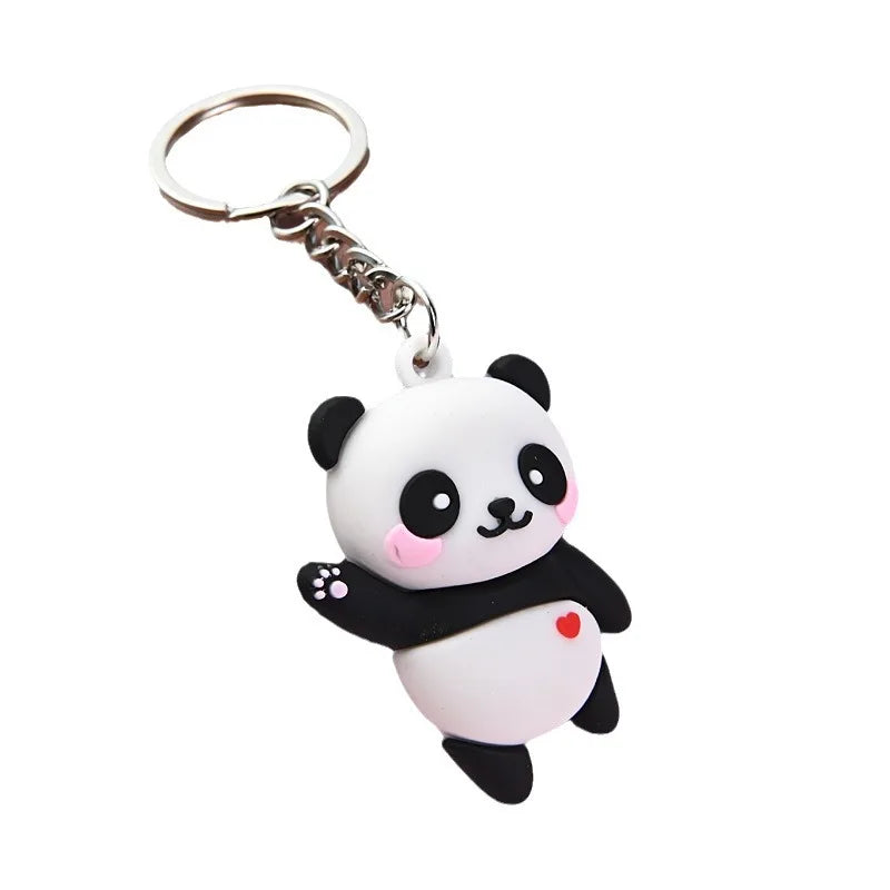 Worldwide Shipping Hot Selling Travel Souvenirs Cute Animal Black & White Bear Design Custom PVC Keychain