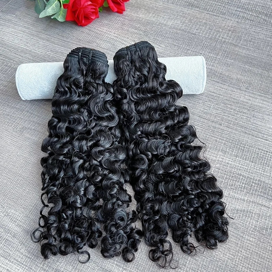 Unprocessed Raw Burmese Curly Bundles Human Hair Weave Vendors 15A Natural Color Single Donor Virgin Hair Weft Extensions