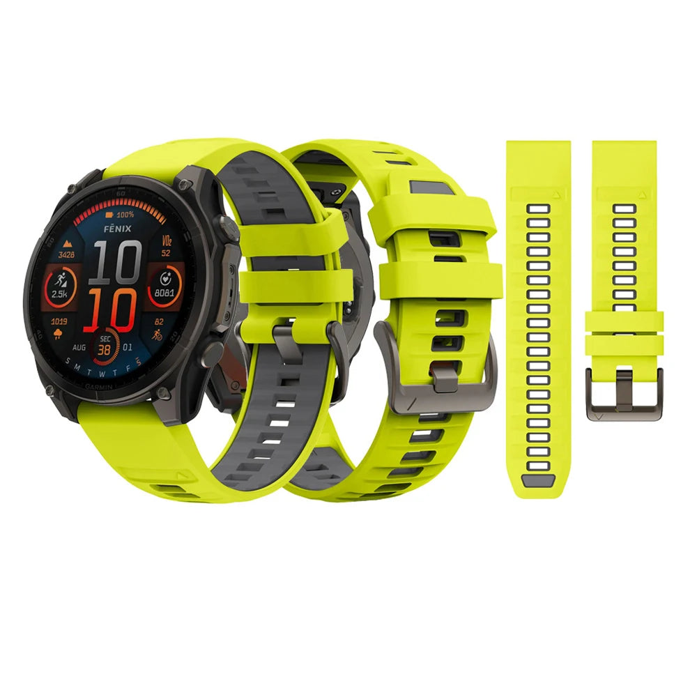 IVANHOE QuickFit 22mm 26mm Official Silicone Strap for Garmin Fenix 8 E 7X 7 6 6X 5 5X Plus/Epix Pro Gen 2 Bracelet Watchband
