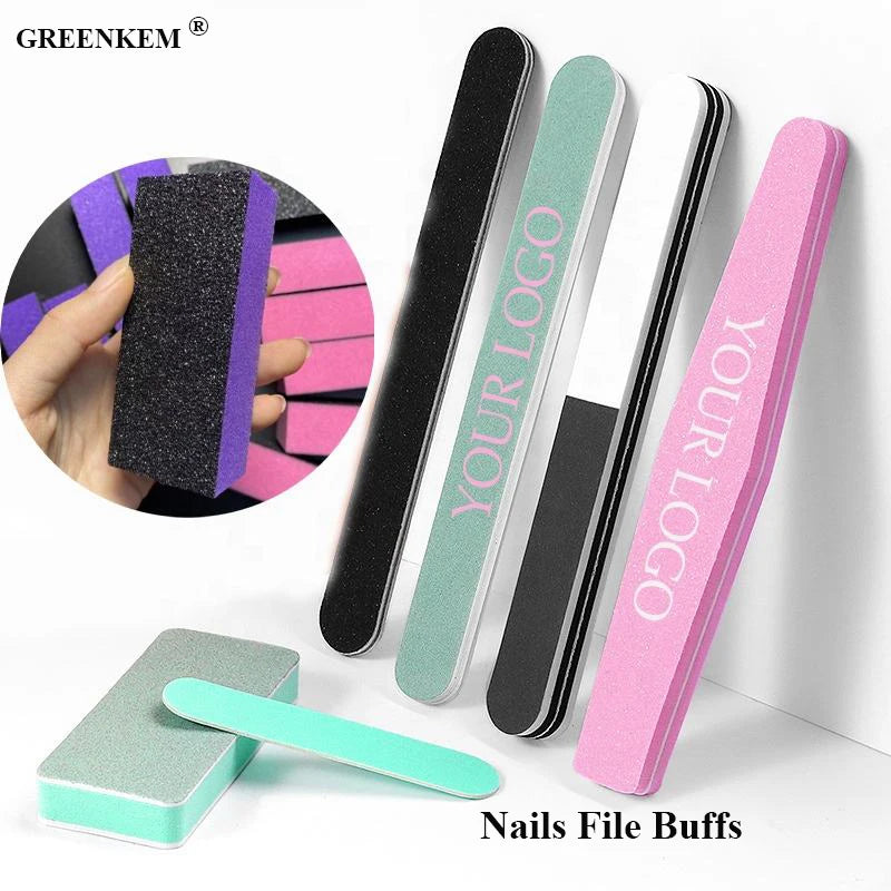 Nail Files for Manicure 100/180 Strong Thick Sandpaper Sanding Nails File Buffs Buffing Boat Care Tools Buffers for Nails