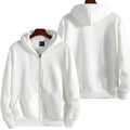 Solid Color Men's Plus Fleece Hoodie Neutral Zipper Shirt Can Be Customized Printed