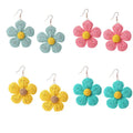2022 New Fashion Rattan Earrings for Women Statement Boho Raffia Straw Flower Drop Dangle Earrings