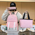 Korean Style School Backpack Set for High School Students Women's Dual Shoulder Bag Simple Campus Design Multifunctional Bookbag