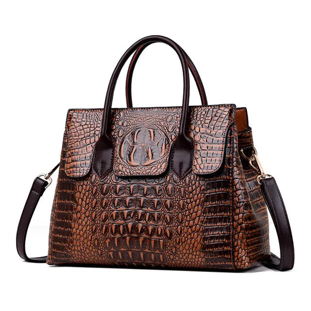 Vintage Style Pu Leather Women Hand Bags Luxury Ladies Shoulder Clutch crocodile Tote Bag