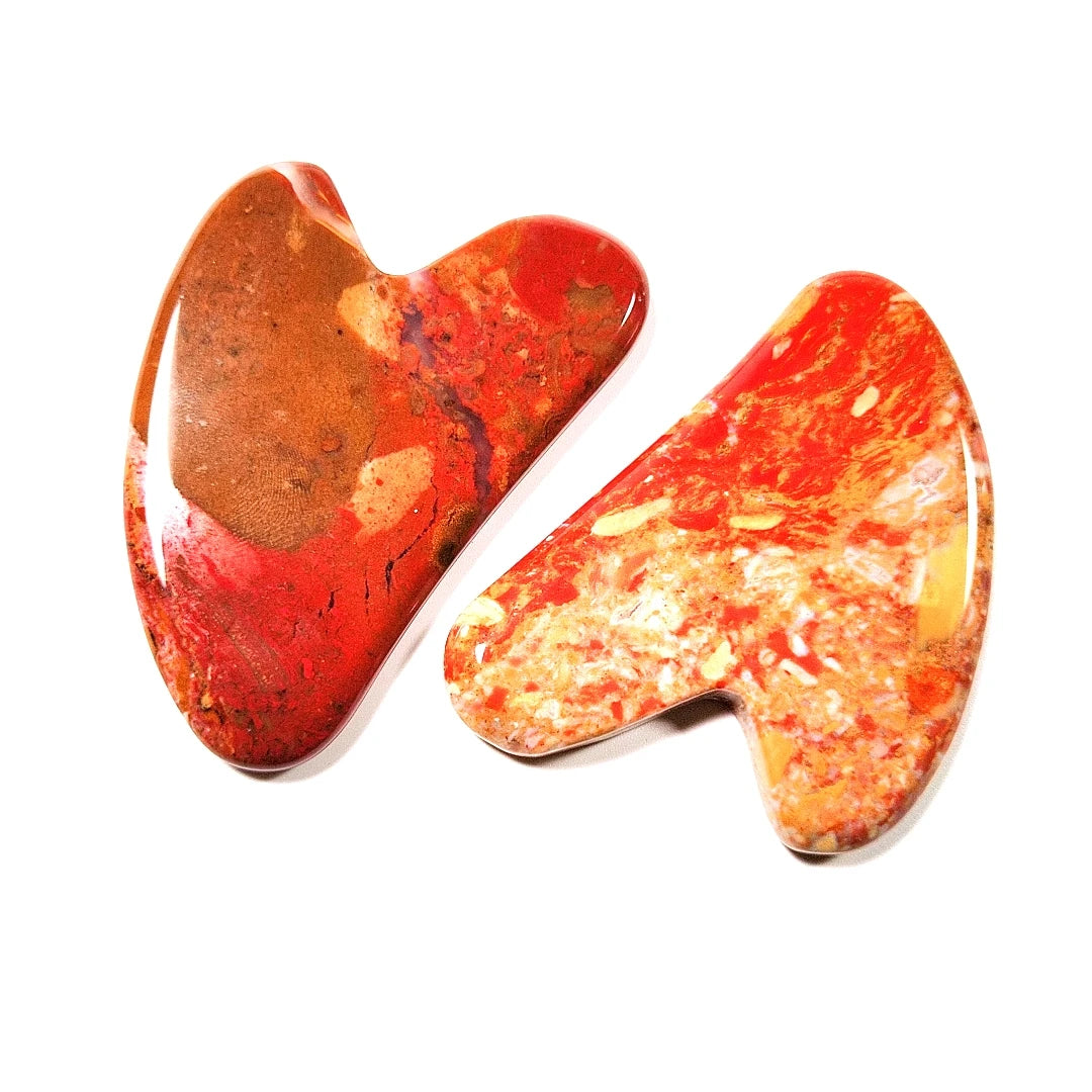 Huiying Wholesale Best Anti Aging Natural Heart Shape Mookaite jasper Face Massager Gua Sha