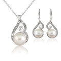 Simple Korean Design Custom Crystal Pearl Wedding Necklaces Earring Fashion Fine Jewelry Bridal Necklace Sets for Women