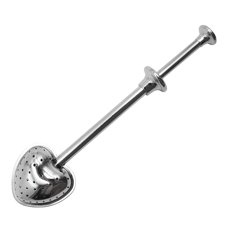 Creative Stainless Steel Heart-Shape Tea Infuser Push-Type Loose Leaf Tea Ball Strainer for Drinks Metal Infuser