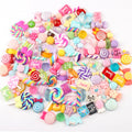 30 Pcs Colorful Slime Beads Sweets Candy Toy Flatbacks Resin Flat Back Scrapbooking Charms Lollipop DIY Accessories