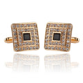 Luxury Cufflinks for Mens and Women Zircon Golden White Crystal Fashion Brand Cuff Botton