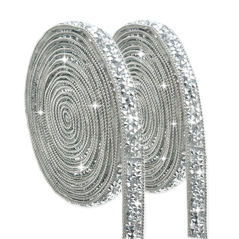 Hot Selling Solid Resin Rhinestone Ribbon Hot Fix Crystal Appliques Beaded Rhinestone Ribbon Tape