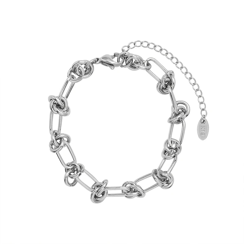 Heavy Industry Handmade European and American Hip Hop Exaggerated Cold Wind Knot Chain Necklace Women's Bracelet Women's Jewelry