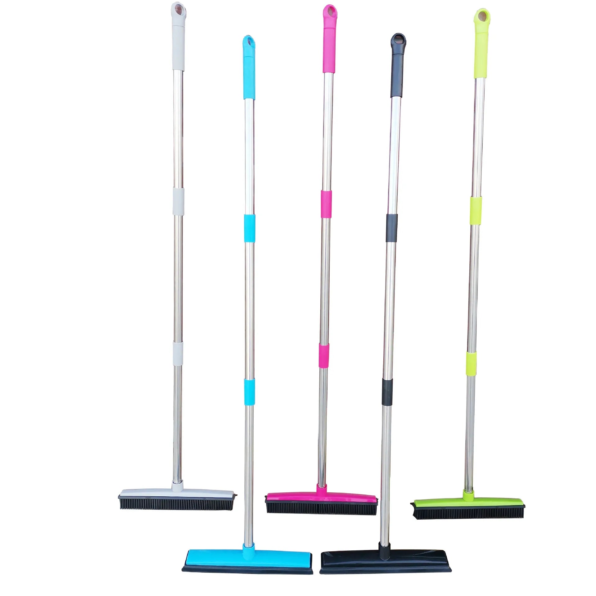 Adjustable Pet Hair Broom Stainless Steel Floor Brush Carpet Dog Hair Remover Broom Household Dog Cleaning Squeegee Long Handle