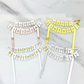 Customizable Acrylic Happy Birthday Cake Topper Engraved Double Layer 1.3mm Thick for Birthday Party Supplies Cake Decorating