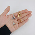 Stainless Steel 12*17mm 17*25mm 3D Letter Bead Pendant 26 Bubble Letter Charms for DIY Necklace Jewelry Making
