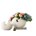 White Ceramic Indoor Nursery Flower Planter Pot Glazed Finish for Home Decor Desk Vase Decoration Succulents Plants for Garden