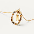 Luxury Gold Plated Sterling Silver Rainbow Zircon Initial Letter Pendant Necklace with Trendy Design
