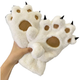 Women's Winter Faux Fur & Polyester Full Finger Gloves with Custom Logo Breathable & Comfortable Warm for Sports Use