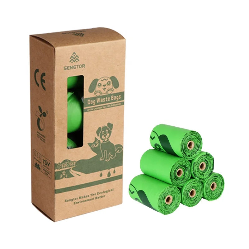 15PCS/Roll 4 Rolls Per Paper Box in Stock Dog Poop Bag Measures 9 X 13 Fully Biodegradable Pet Garbage Bag MegaBDM