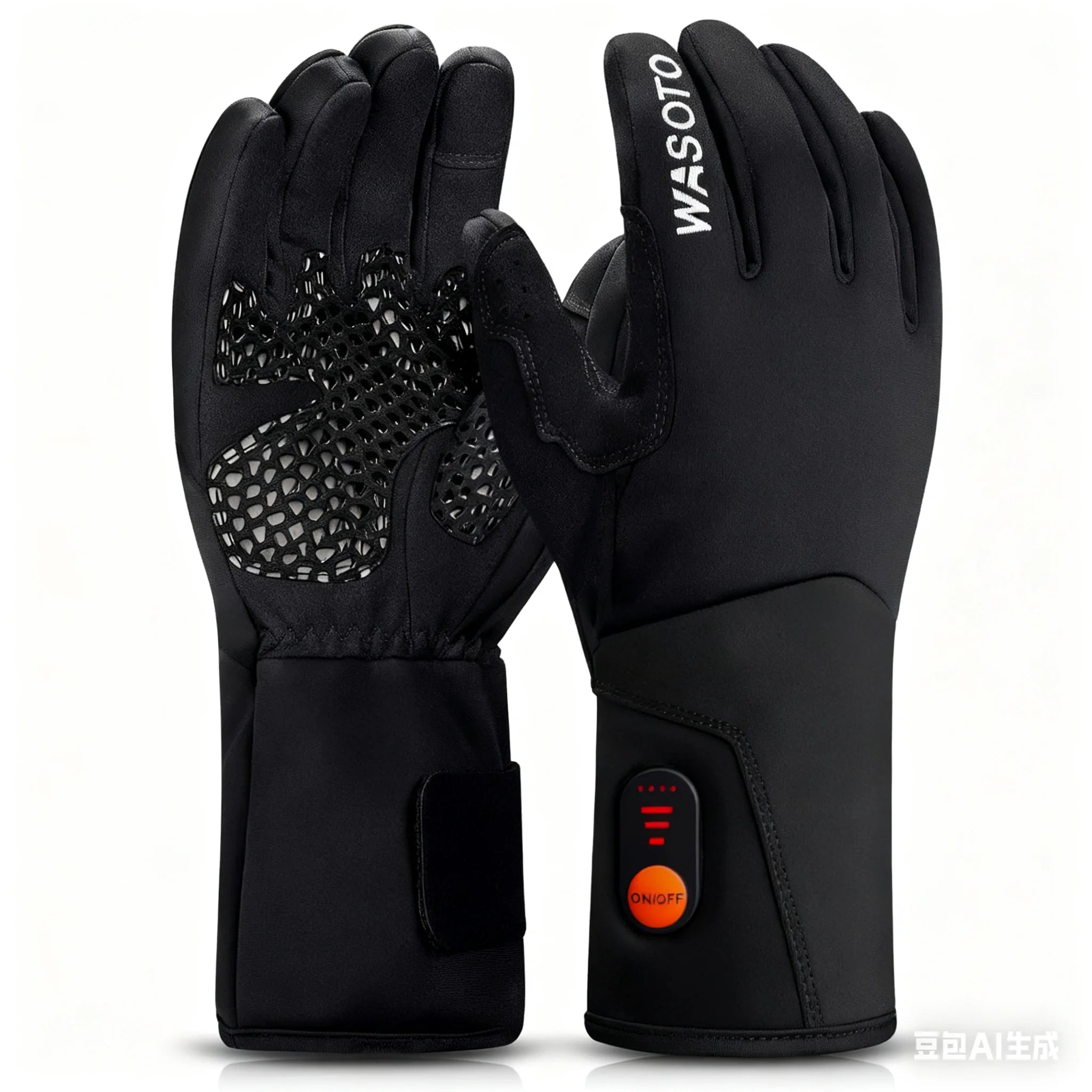 Wasoto 3000mAh Electric Heated for Ski Gloves for Men Women Touch Screen Compatible Waterproof Breathable Adjustable Wrist