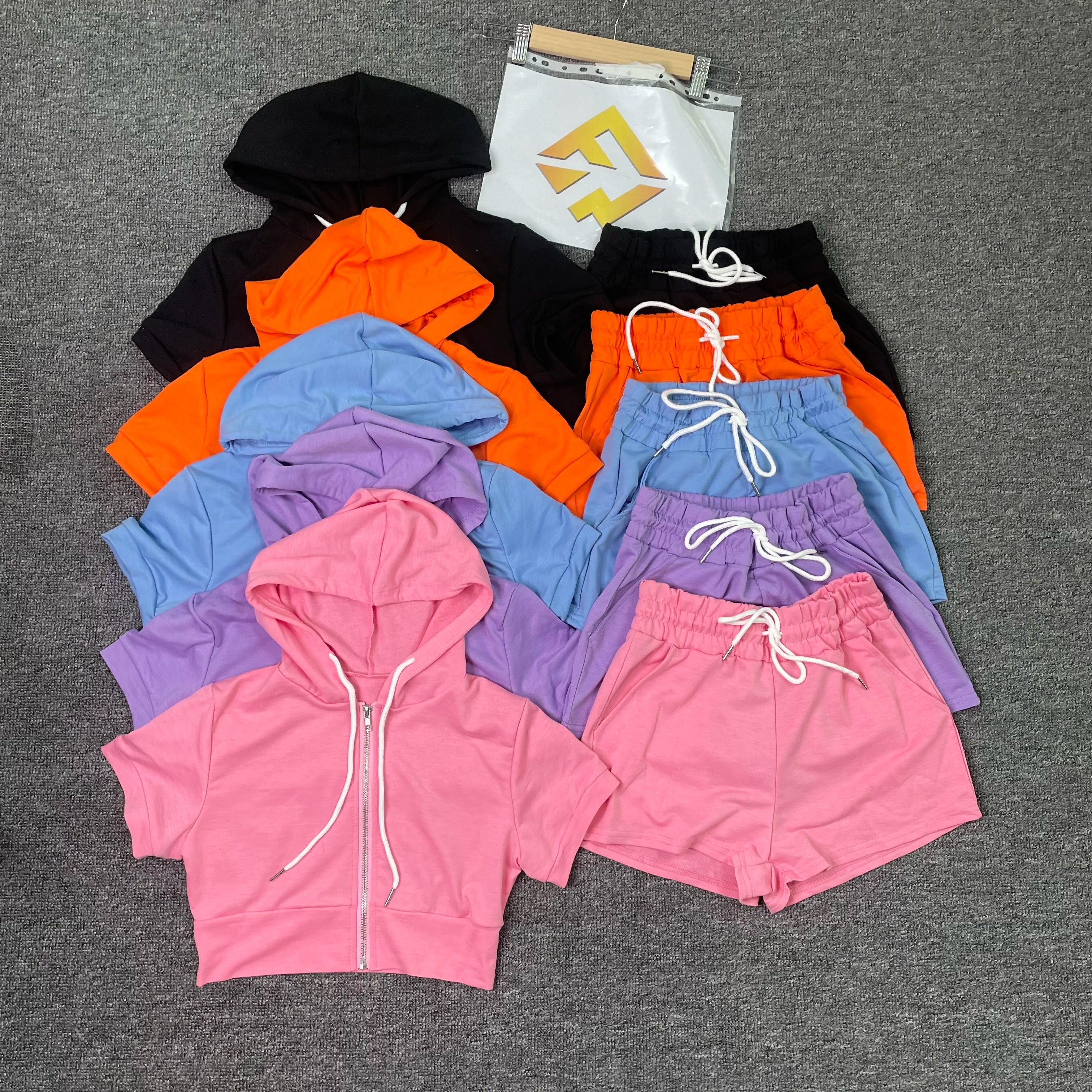 XS New Summer Women Outfit Breathable Two Piece Sport Jogging Sets Clothing Woman Biker Ladies Short 2 Two Piece Set Outfit