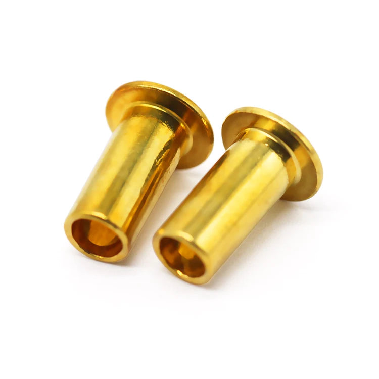 Wholesale Various Shapes Round Head Brass Rivets (Semi-Tubular Hollow) for Knife Handles Customizable Color Size Bright Finish
