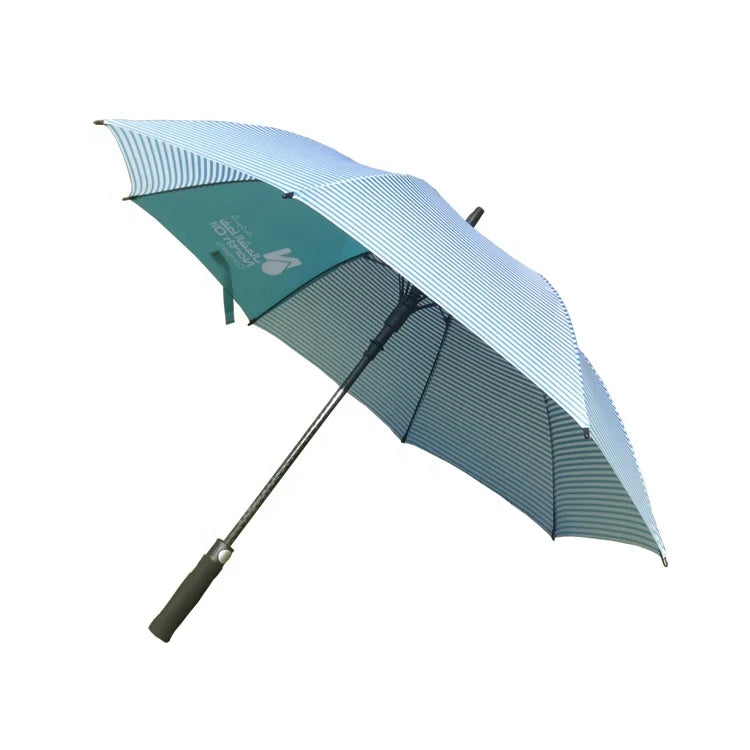 Factory Supply Customized Logo Printing Minimalist Straight Golf Umbrella Durable Polyester 190T Pongee Rain Umbrella