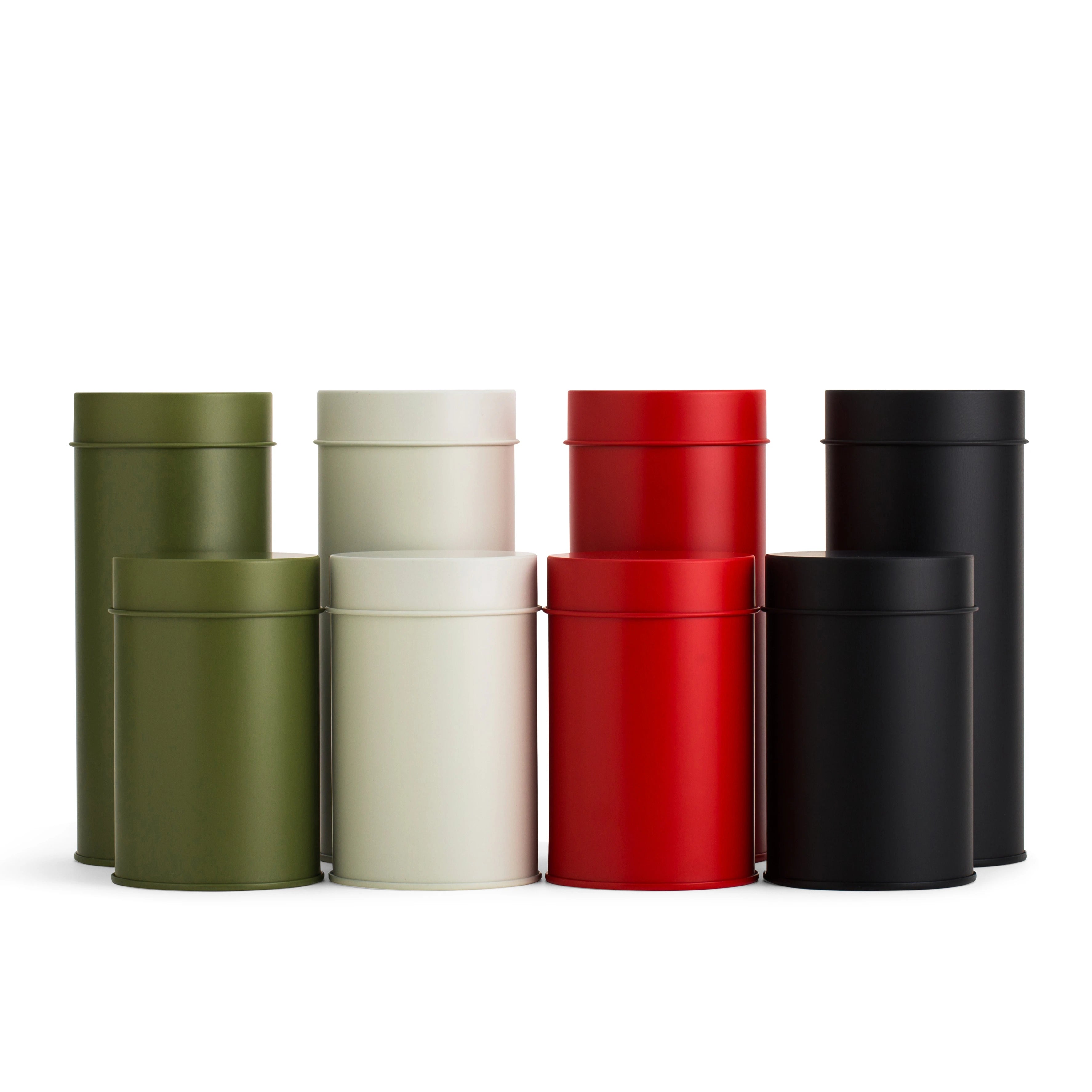 Matte Airtight Double Lid Canister for Tea Coffee Chocolate  Round Food Storage Tin Can with Use for Storage