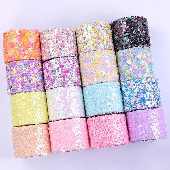 Factory DIY Handmade Bow Hair Accessories Ribbon 6cm/8cm*10 Yards Mesh Embroidery Piece Oily Rhinestones for Unique Custom