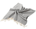 Sand Free Striped Turkish Beach Towel with Tassel Quick-Dry Cotton Summer Use Wholesale