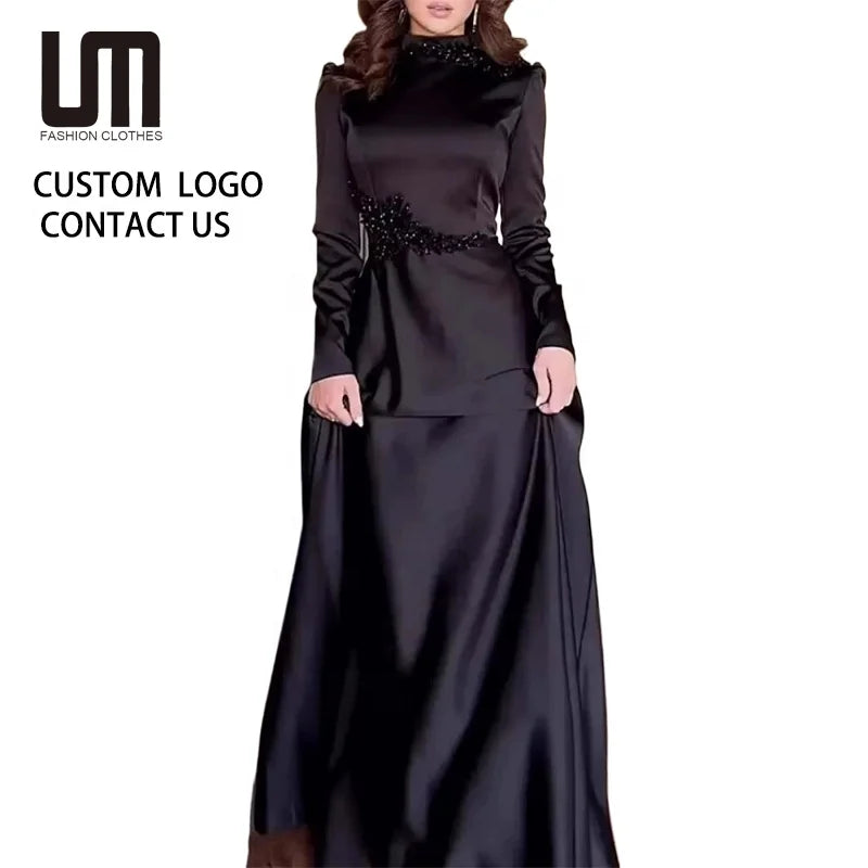 Women's Ramadan Abaya Dress Muslim Kaftan Dubai Arab Long Robe Islamic Party Evening Gown Dresses Fashion 2025