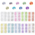 6-Grid Mixed Size Color Glass Mermaid Bead 3D Nail Art Decorations Half Round Flatback Rhinestones for Nail Art Decoration