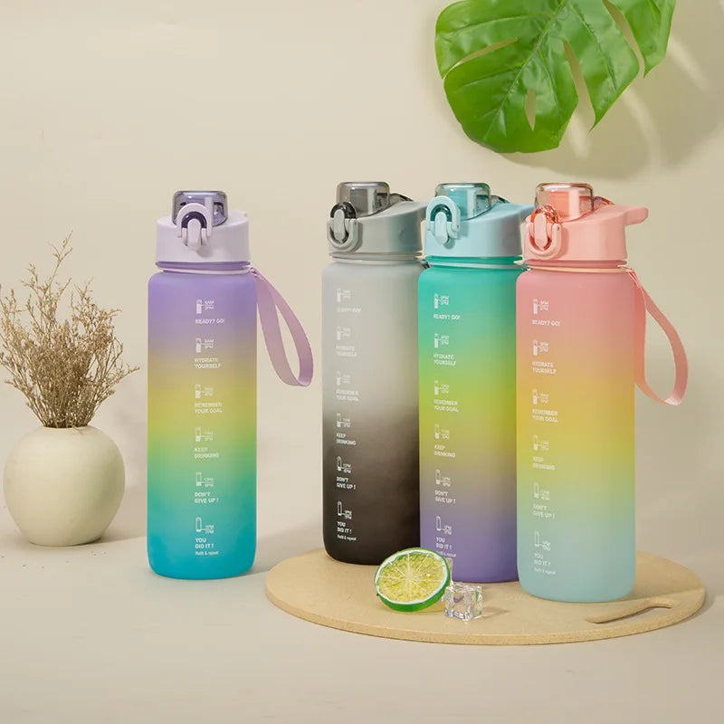 Reusable Plastic Sports Water Bottle with Leak-Proof Flip Top Lid Direct Drinking and Camping Applicable