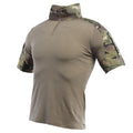KIANG Tactical Style Oversized Knitted Digital Printing Short-sleeved Camouflage Tactical Green T-shirt with Zipper