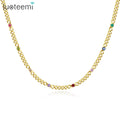 SP-LAM Colorful Chunky Woman Jewelry Chain Jewelry Gold Plated Trendy Jewellery for Lady Tennis Necklace